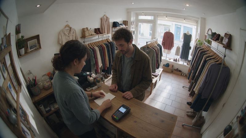 Caméra filmant le comptoir d’encaissement d’un commerce